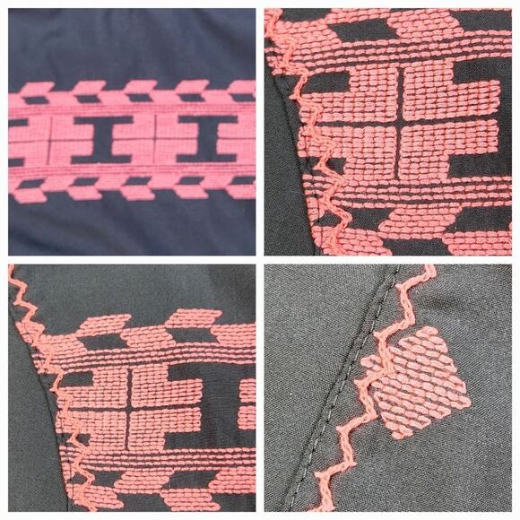 🔹️Rue21 Gray w/Coral Embroidered Aztec Print Sleeveless Dress Large - Picture 10 of 12